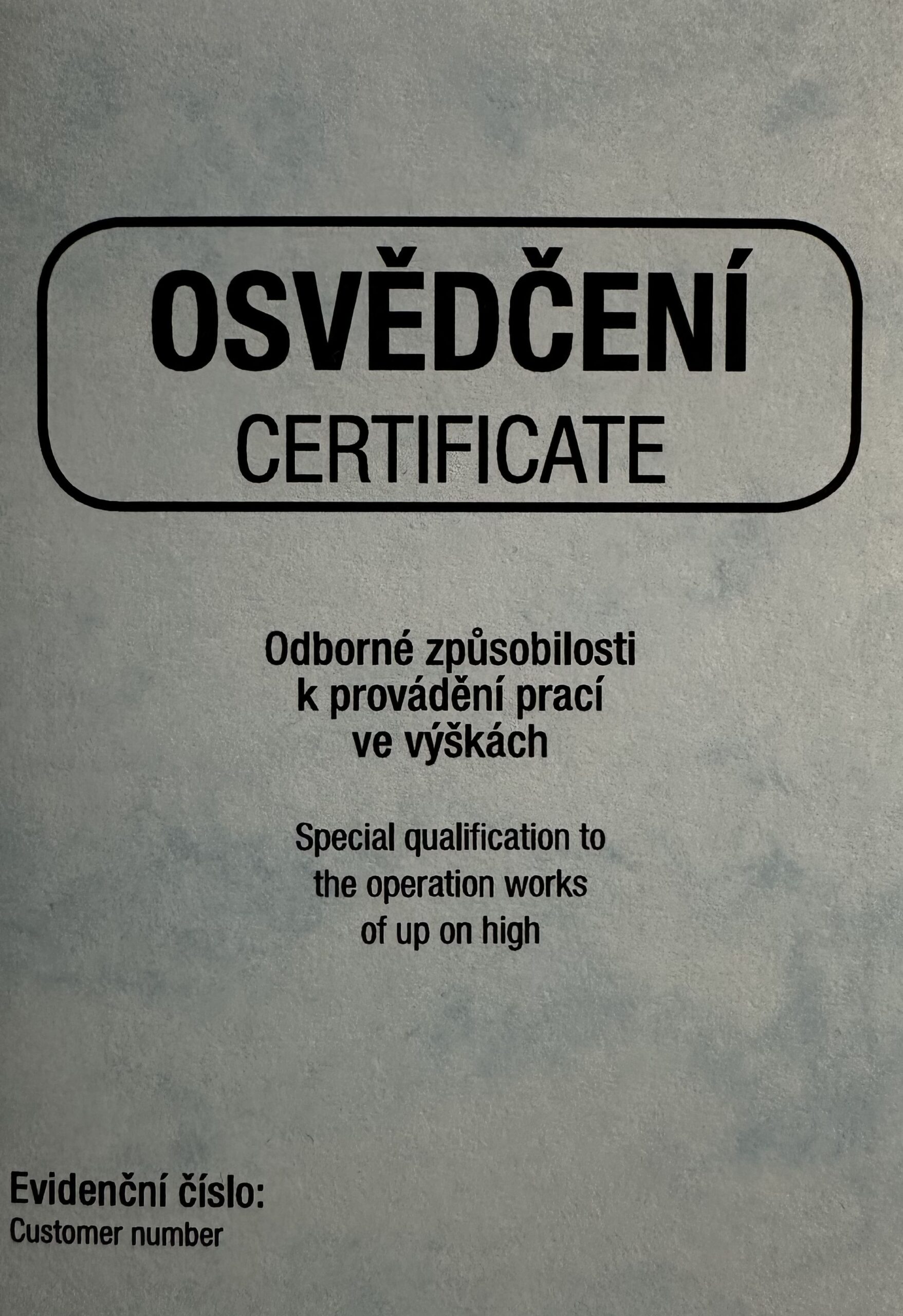 Výcviková plošina – detail